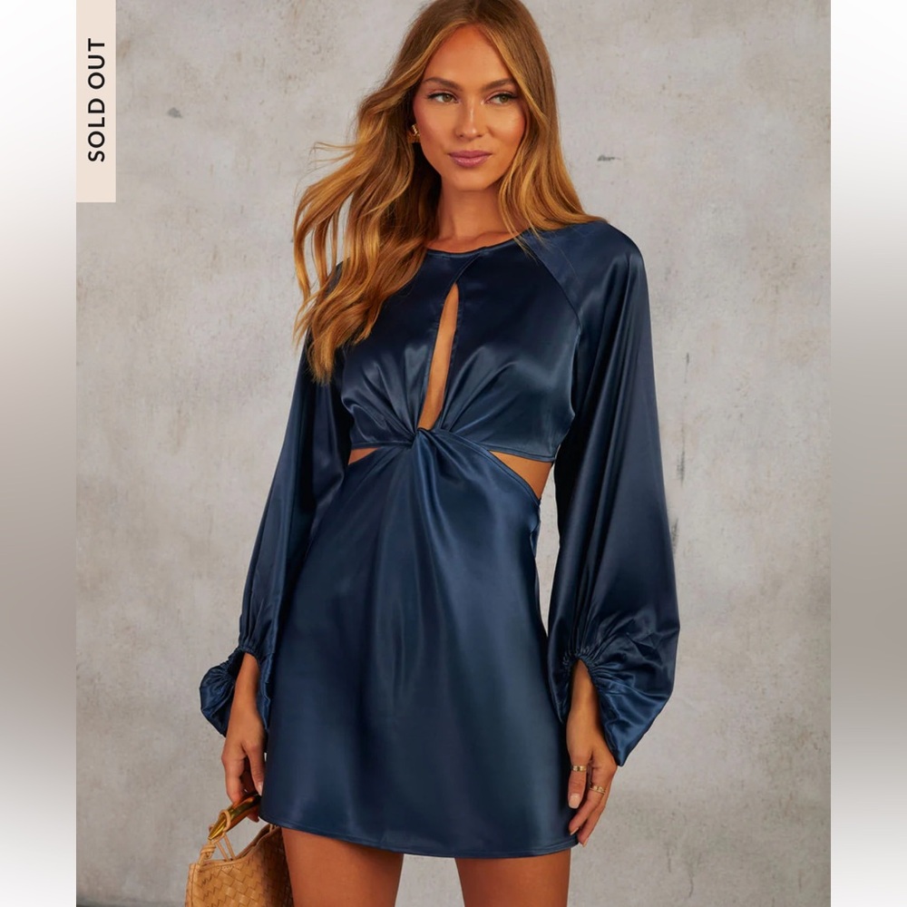 Vici Navy Long Sleeve Dress